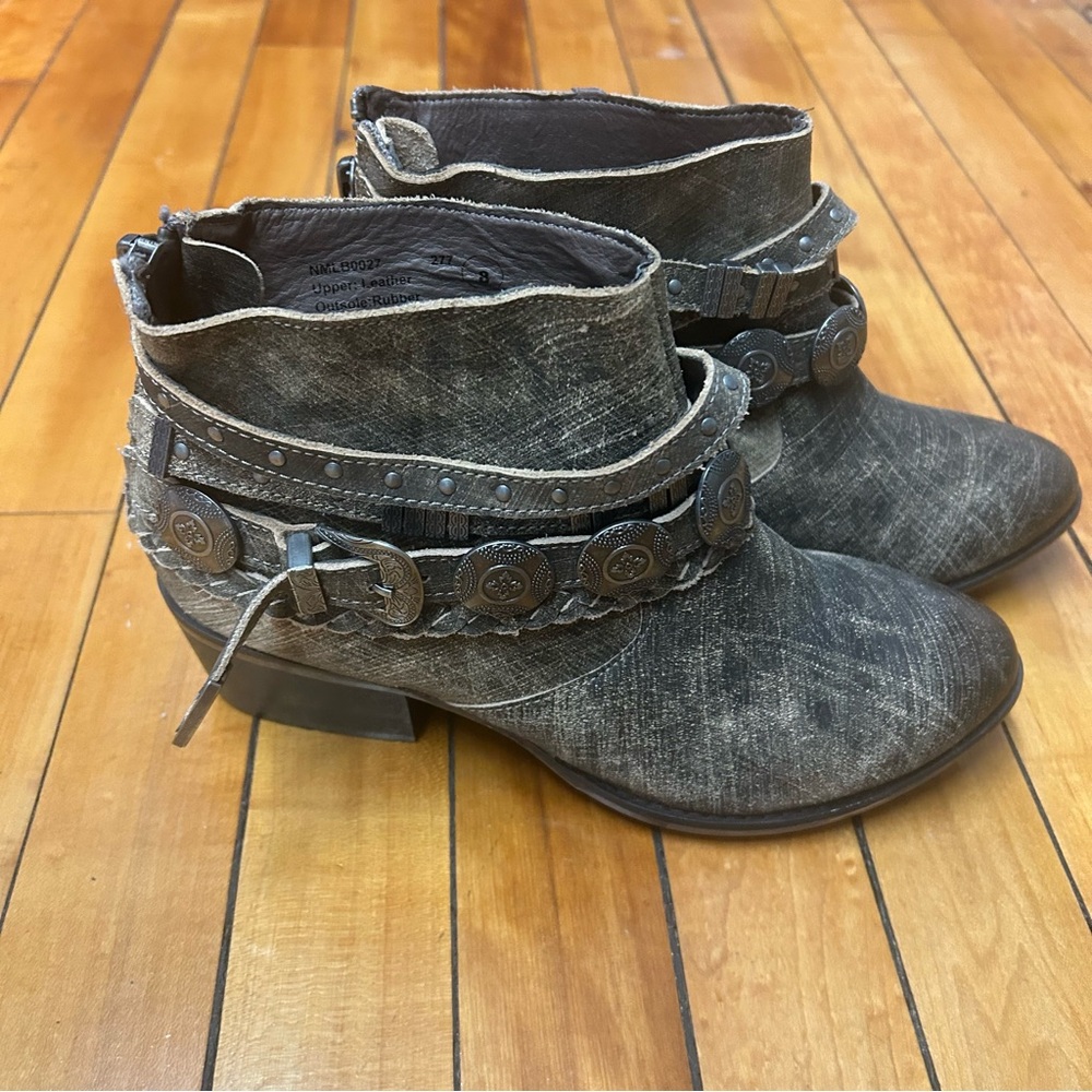 Naughty Monkey Anchorage Leather Booties 8 Brown Distressed WesternBoho Festival